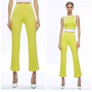 ALICE + OLIVIA RMP MID RISE BACK-ZIP BOOTCUT ANKLE PANT